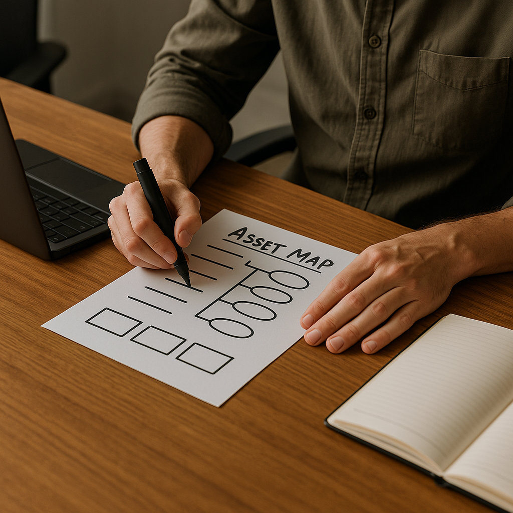 Draft a one-page Asset Map before you leave